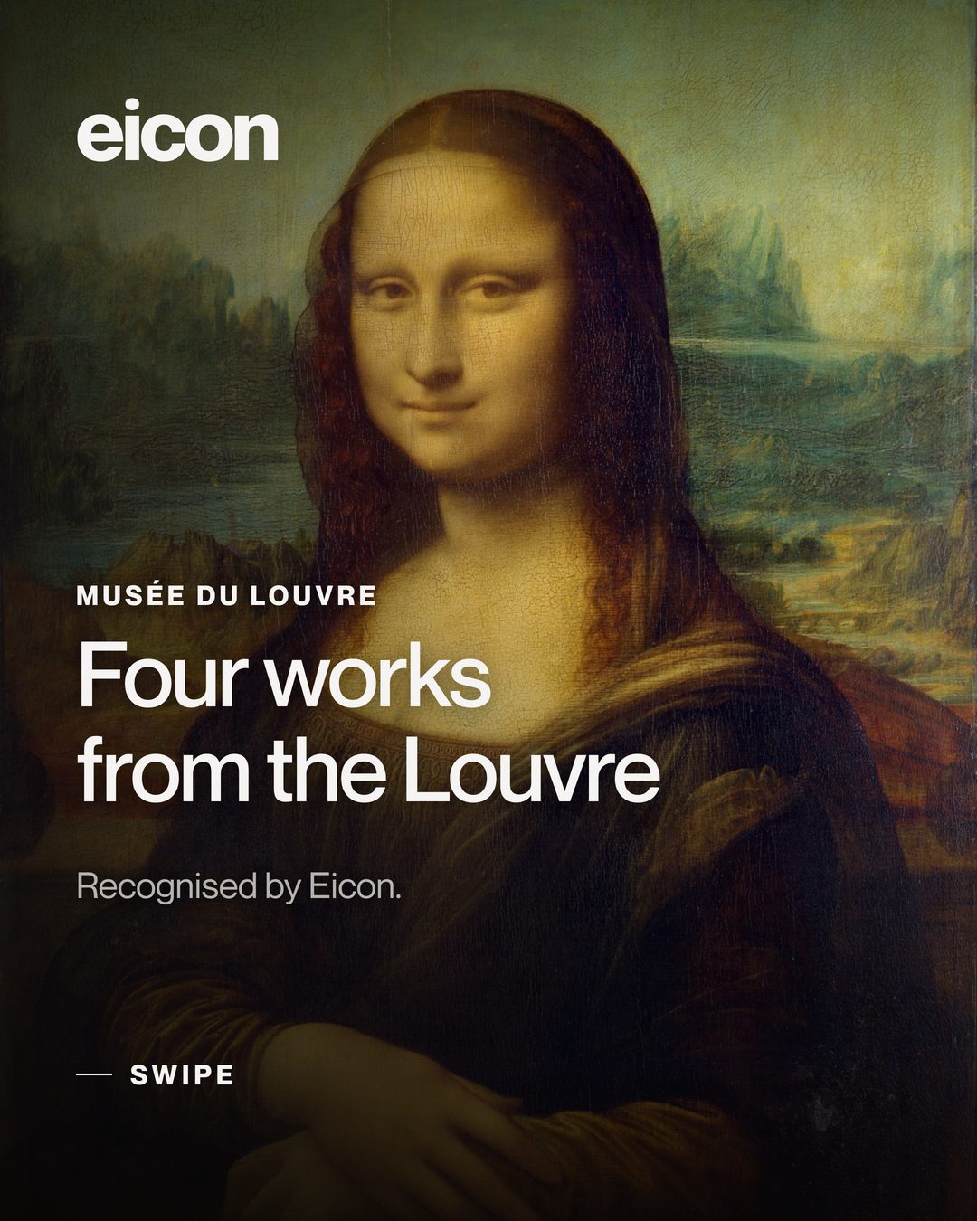 Eicon Instagram carousel cover: four works from the Louvre