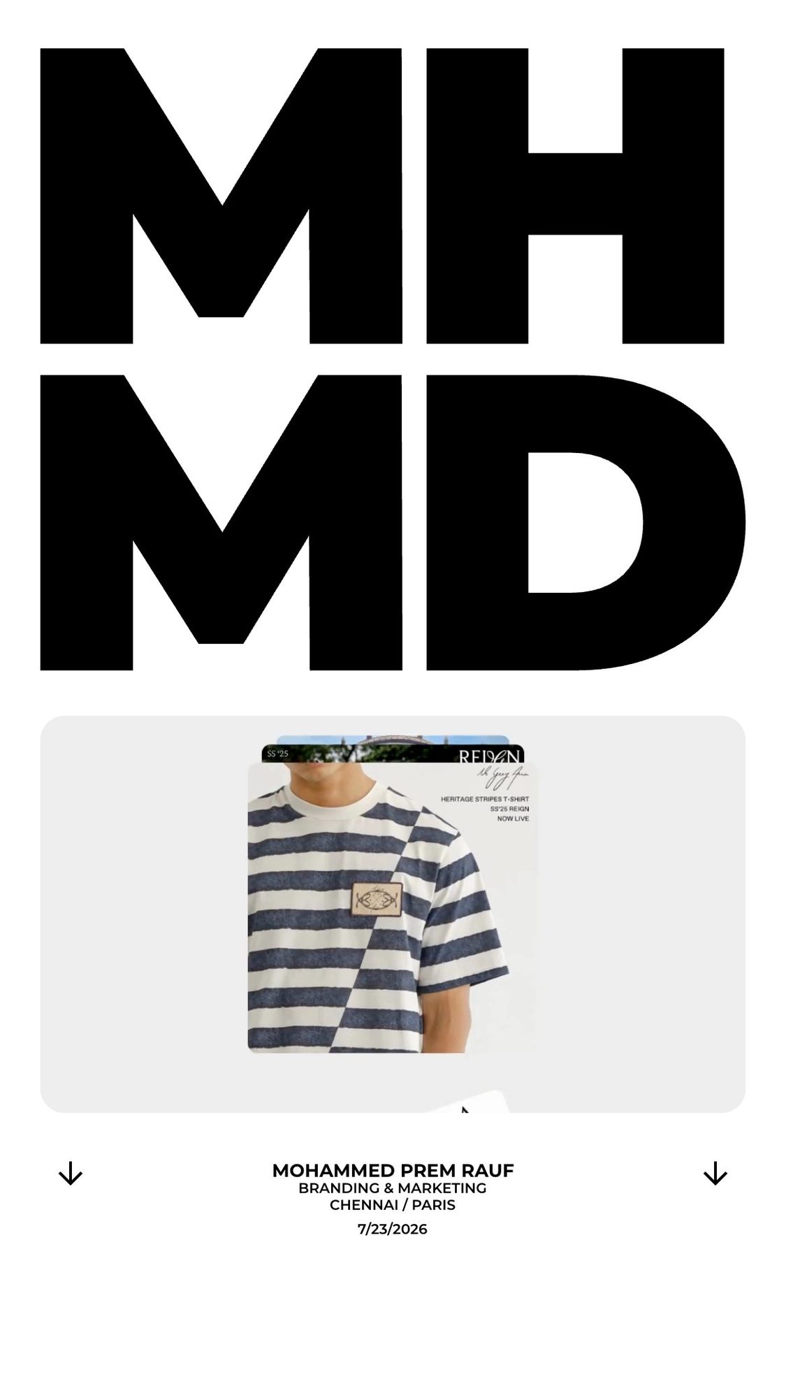 MHMD Creative website homepage on mobile