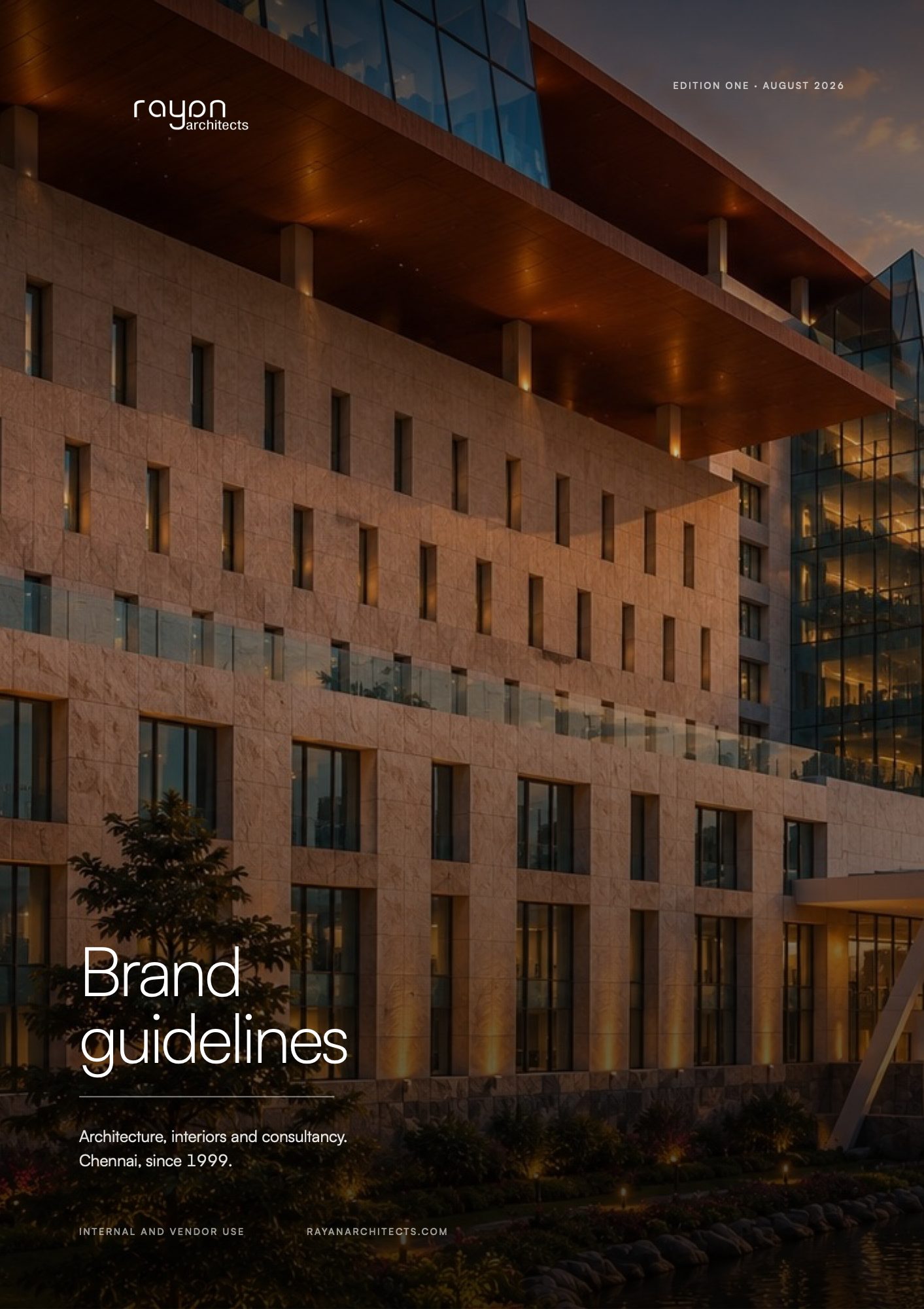 Cover of the Rayan Architects brand guidelines